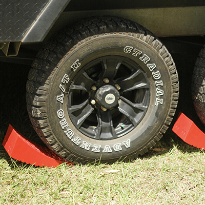Redfoot Levelling - A Redfoot Levelling Camper Levellers on the grass.