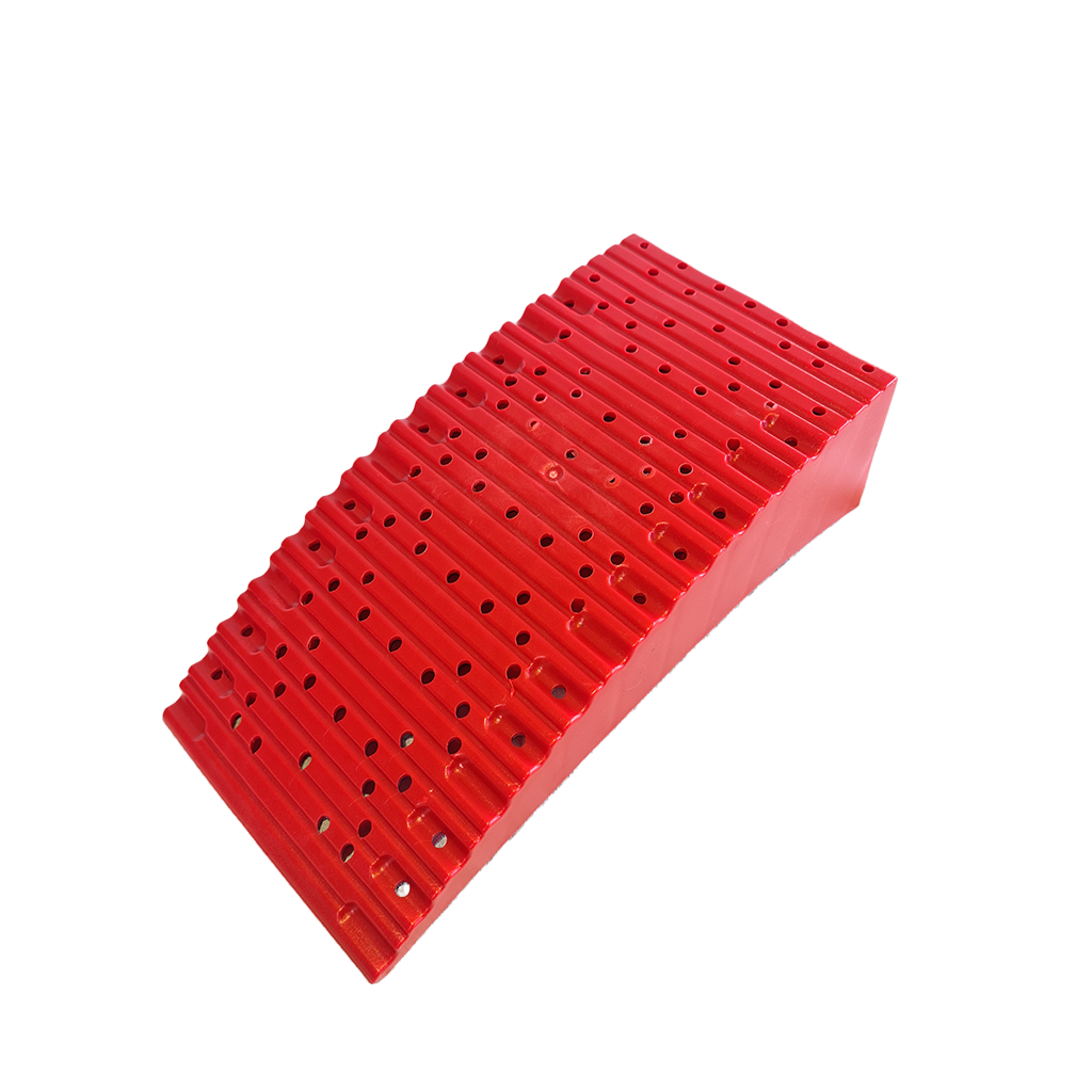 Redfoot Levelling - A Redfoot Levelling Camper Levellers, a red plastic tray with holes on it, ideal for caravan levellers and motorhome stabilizer pads.